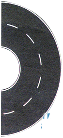 Busch HO 9711 Flexible Self Adhesive Paved 2-Lane Semicircle with White Markings