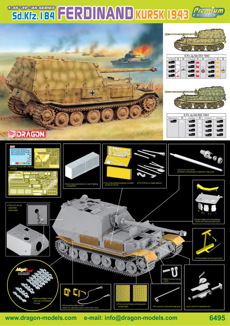 Dragon Models DML 6495 1/35 Sd.Kfz. 184 Ferdinand, Kursk 1943