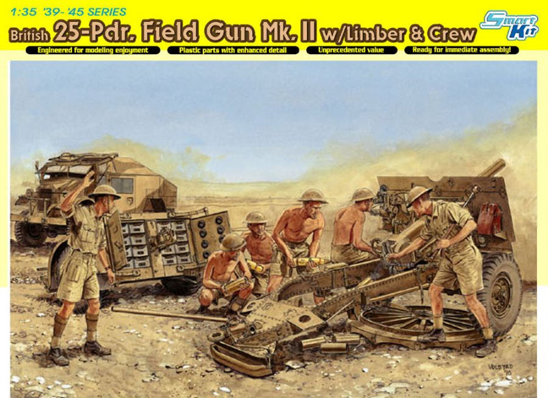 Dragon Models DML 6675 1/35 British 25-Pdr. Field Gun Mk.II w/Limber & Crew