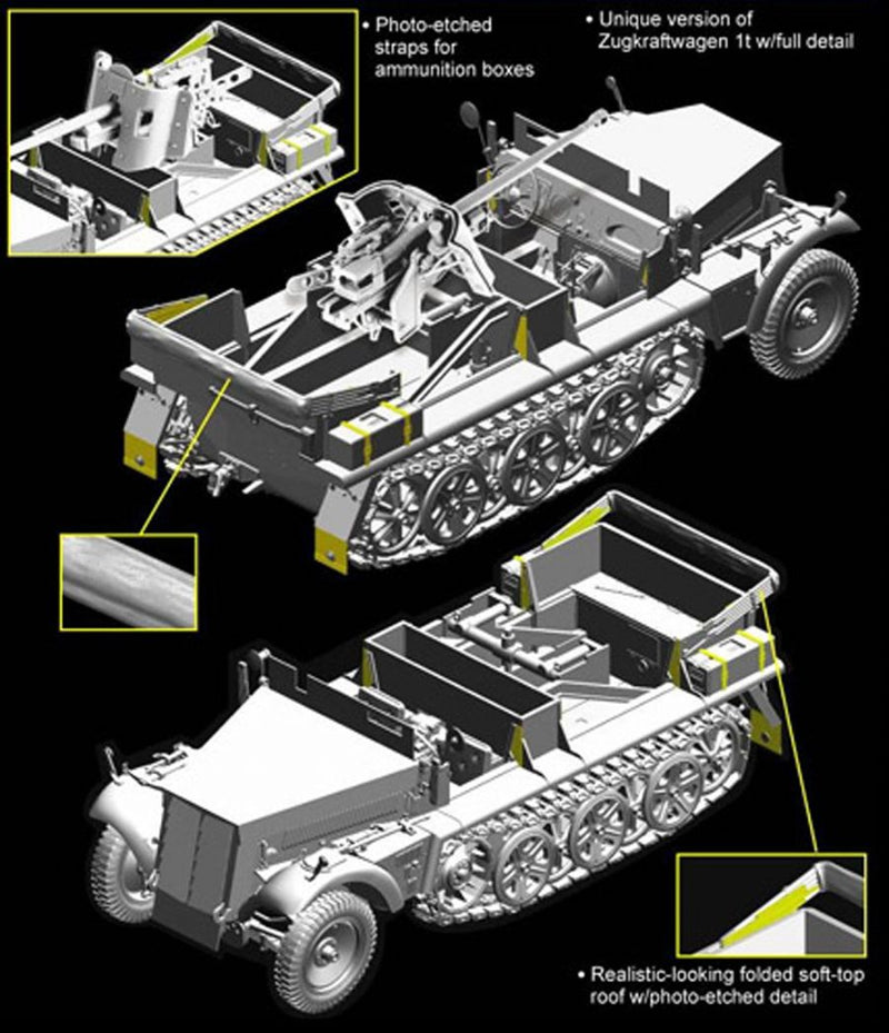 Dragon Models DML 6719 1/35 5cm PaK 38 (Sf) auf Zugkraftwagen 1t