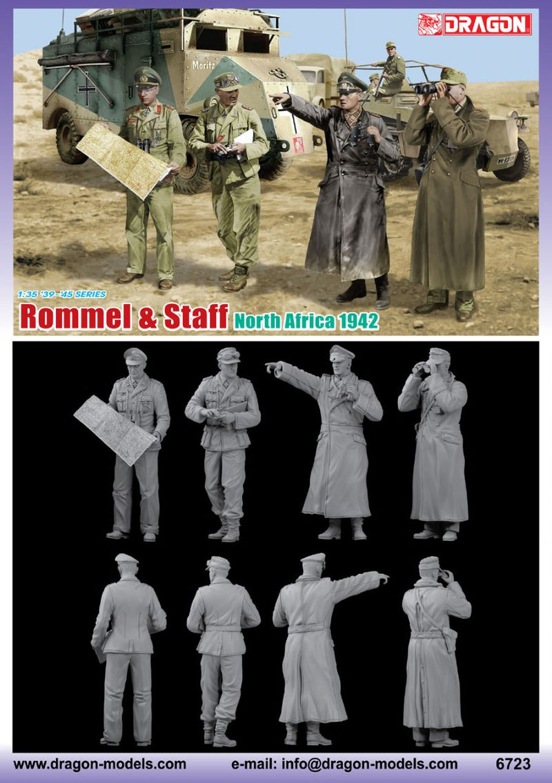 Dragon Models DML 6723 1/35 Rommel & Staff, North Africa 1942