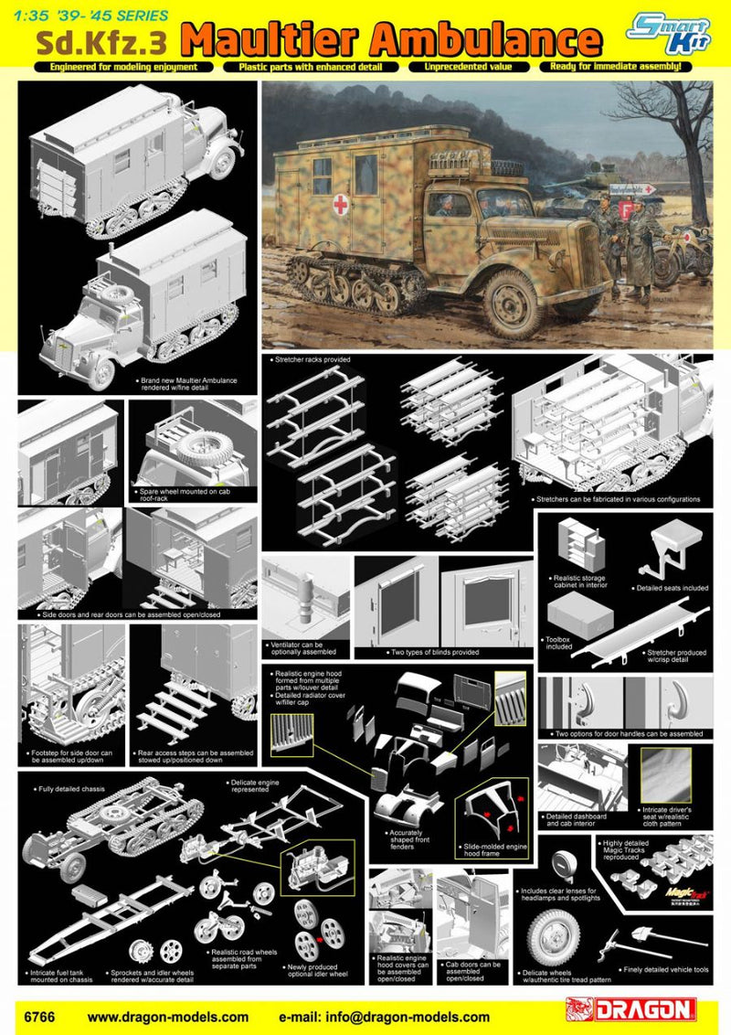 Dragon Models DML 6766 1/35 Sd.Kfz.3 Maultier Ambulance