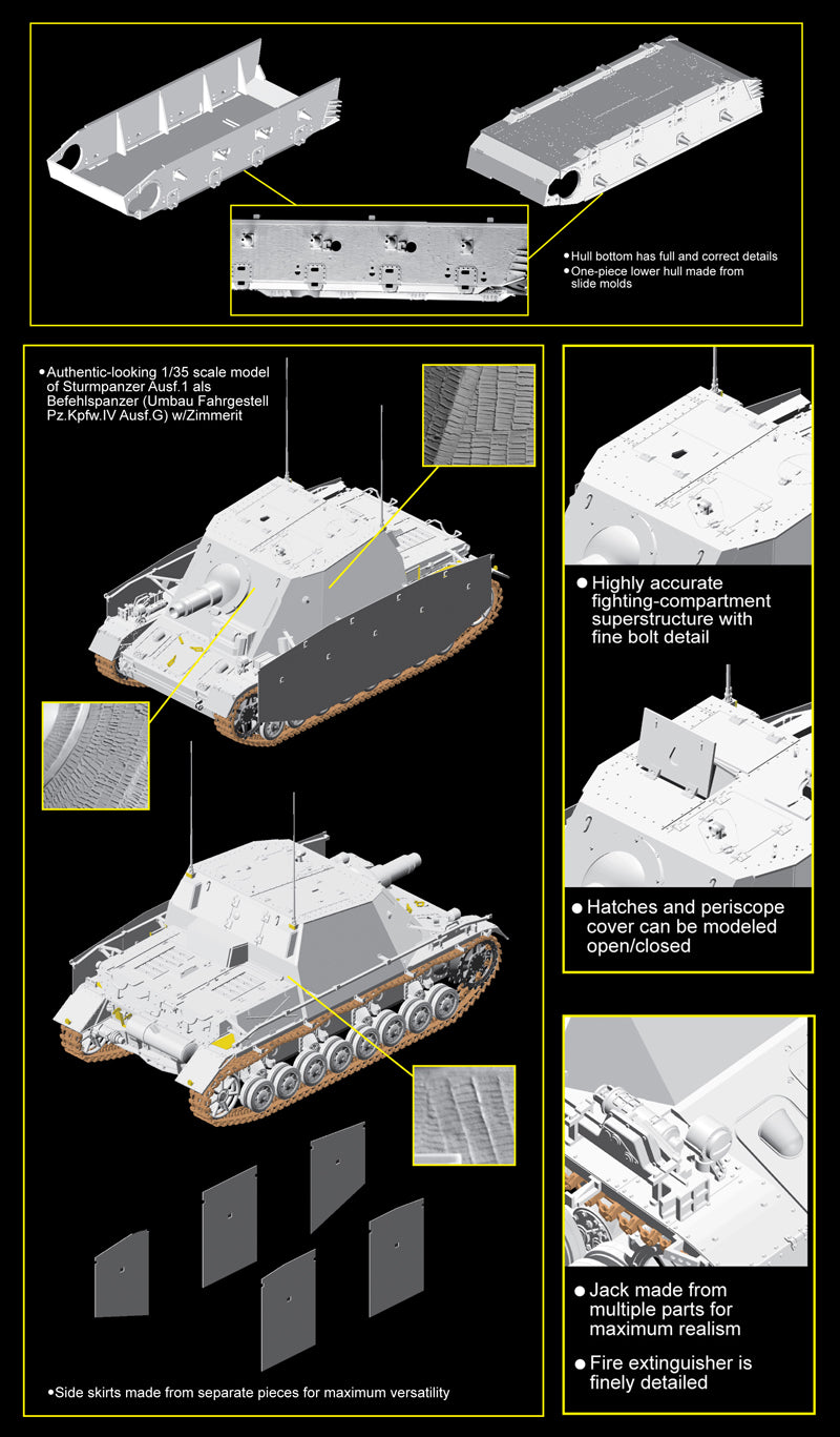 Dragon Models DML 6819 1/35 Sturmpanzer Ausf.I als Befehlspanzer (Umbau Fahrgestell Pz.Kpfw.IV Ausf.G)