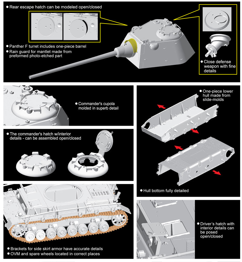 Dragon Models DML 6824 1/35 Pz.Kpfw.IV mit Panther F Turret