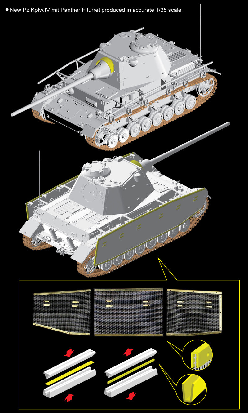 Dragon Models DML 6824 1/35 Pz.Kpfw.IV mit Panther F Turret