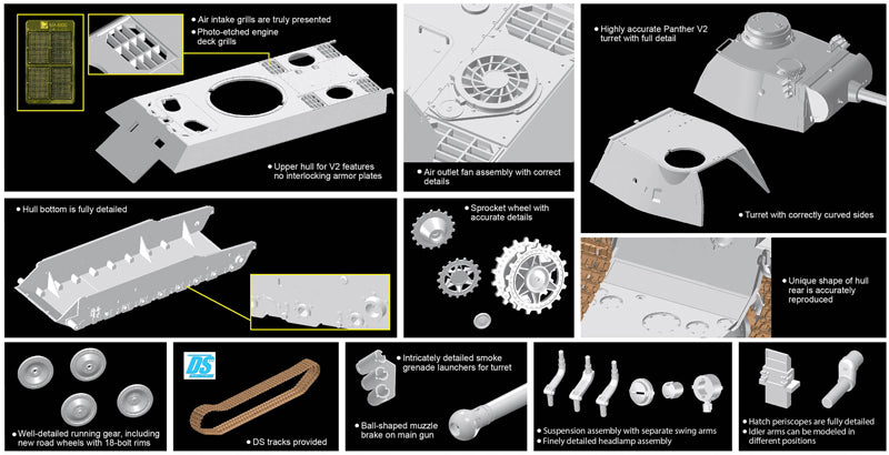 Dragon Models DML 6830 1/35 Panther Ausf.D V2 Versuchsserie - Smart Kit