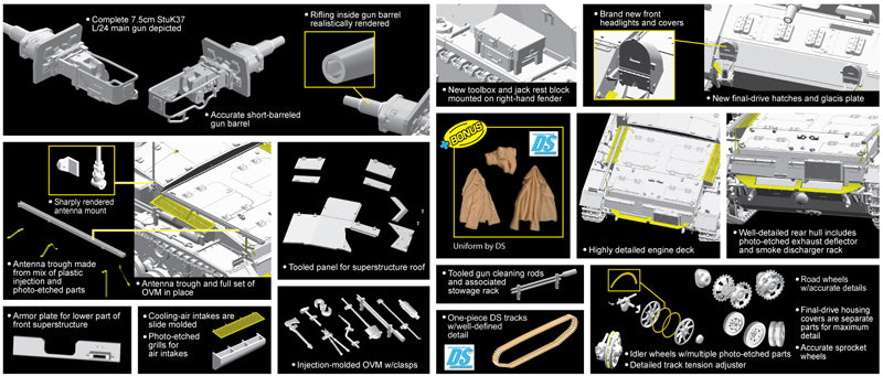 Dragon Models DML 6851 1/35 STURMGESCHUTZ 7.5cm KANONE (Sd.Kfz.142) Ausf.C/D (Smart Kit)