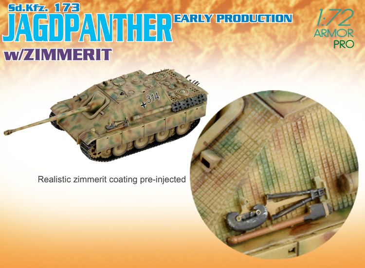 Dragon Models DML 7241 1/72 Sd.Kfz.173 Jagdpanther Early Production w/Zimmerit