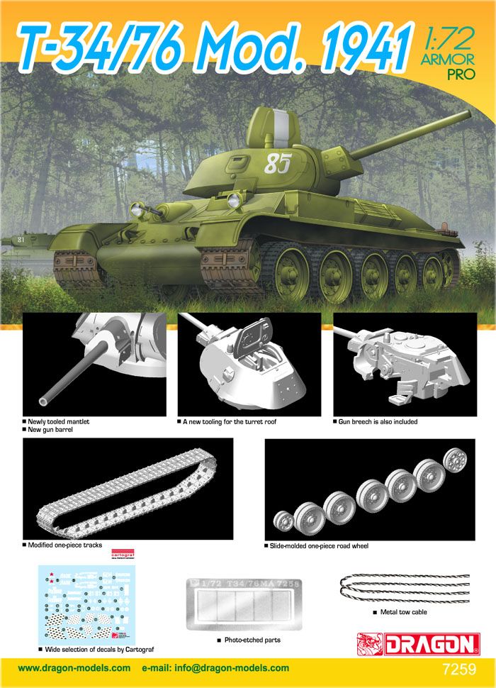 Dragon Models DML 7259 1/72 T-34/76 Mod.1941