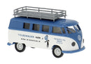 PREORDER Brekina HO 31643 1960 Volkswagen T1b Passenger Van, Assembled, VW Auto Oy Haaga (blue, white, Finnish Lettering)