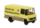 PREORDER Brekina HO 36867 1980s Mercedes-Benz L 406 D Cargo Van, Assembled, Deutsche Mobelspedition ( yellow, brown, German Lettering)