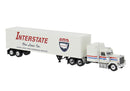 PREORDER Brekina HO 85787 1980 GMC General Sleeper-Cab Tractor, Assembled, Interstate Van Lines (white, red, blue)