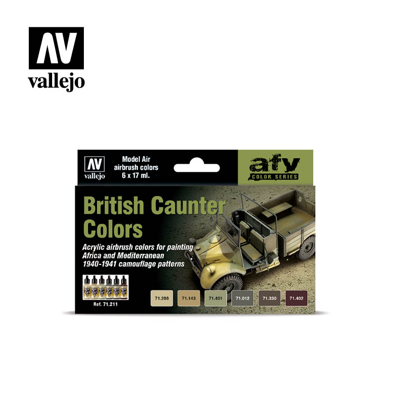 Vallejo Acrylic Paints 71211 British Caunter Colors Paint Set (6-Pack)