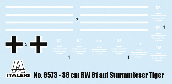 Italeri 6573 - SCALE 1 : 35 38 cm RW 61 auf STURMMORSER TIGER