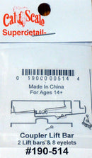 Cal-Scale HO 514 Coupler Lift Bar (2 Lift Bars and 8 Eyelets)
