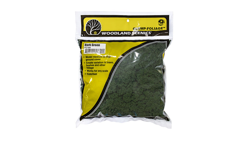 Woodland Scenics FC184 Clump-Foliage Dark Green Large Bag, 3qt