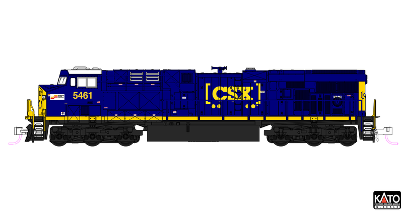 PREORDER Kato N 1768963 ES40DC Diesel Locomotive, CSX (Seaboard)