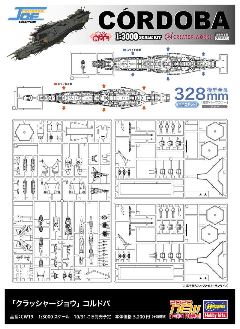 Hasegawa Models 64519 "Crusher Joe" Cordoba 1:3000 SCALE MODEL KIT