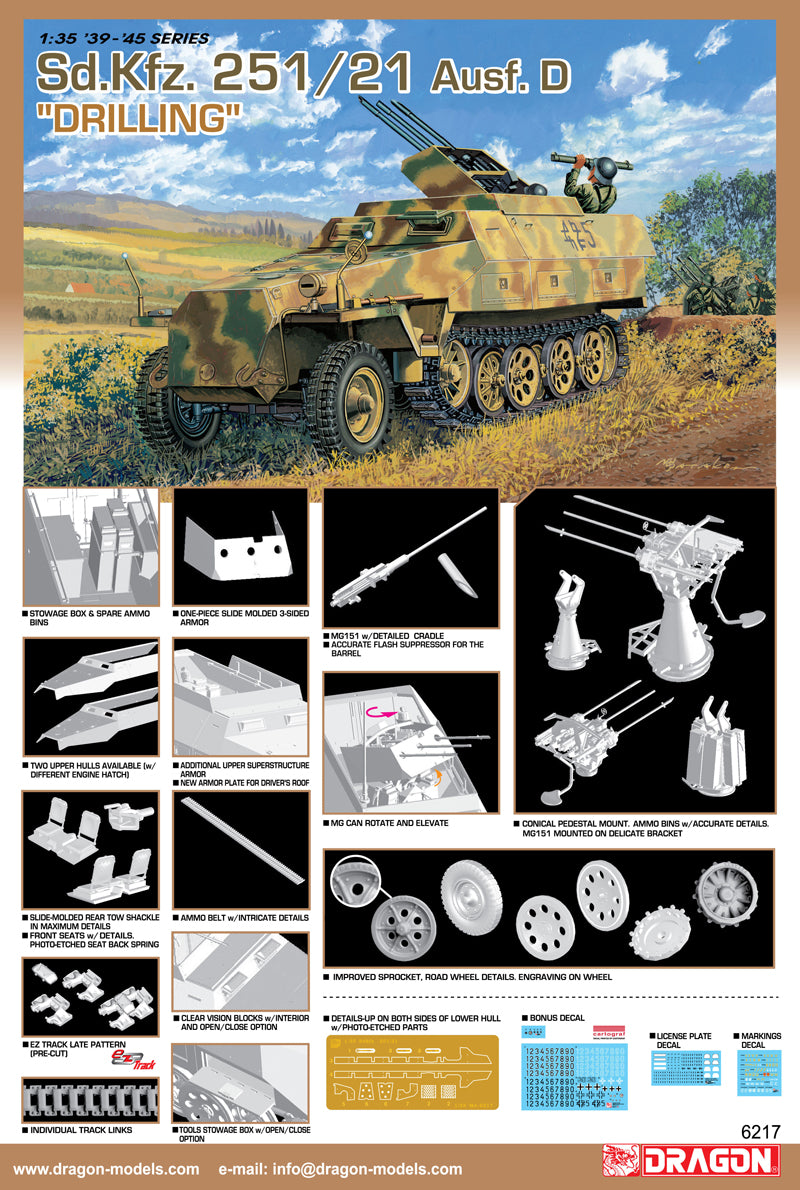 Dragon Models DML 6217 1/35 Sd.Kfz.251/21 Ausf.D Drilling