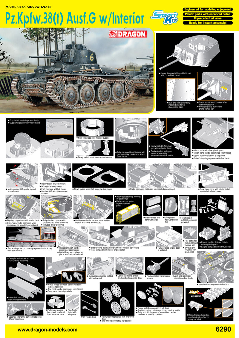 Dragon Models DML 6290 1/35 Pz.Kpfw.38(t) Ausf.G w/Interior