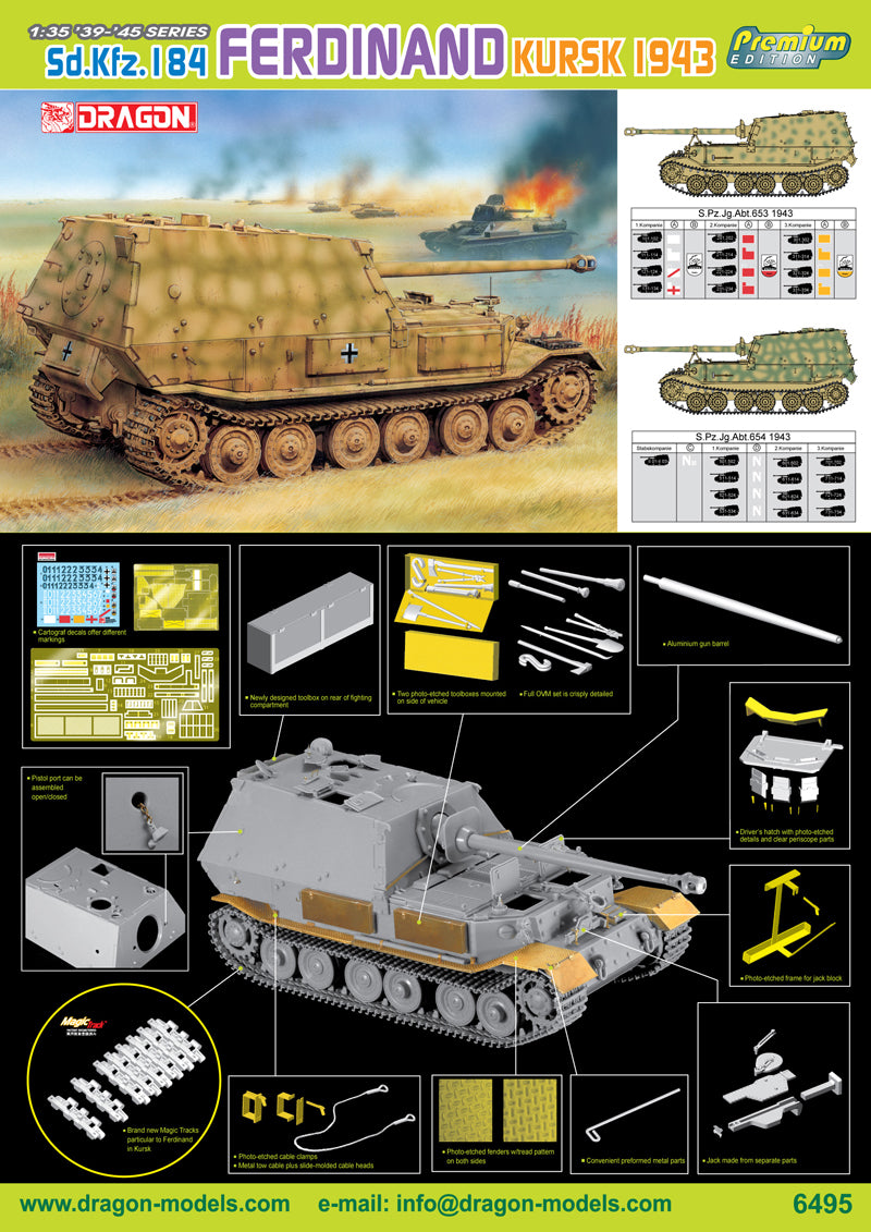 Dragon Models DML 6495 1/35 Sd.Kfz. 184 Ferdinand, Kursk 1943