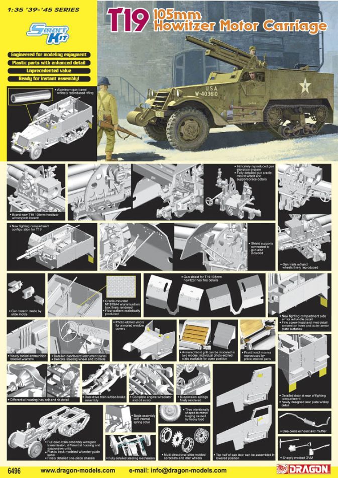 Dragon Models DML 6496 1/35 T19 105mm Howitzer Motor Carriage