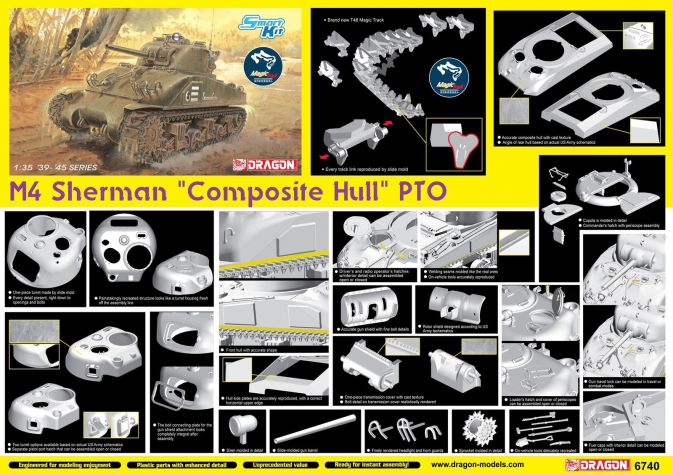 Dragon Models DML 6740 1/35 M4 Sherman "Composite Hull" PTO