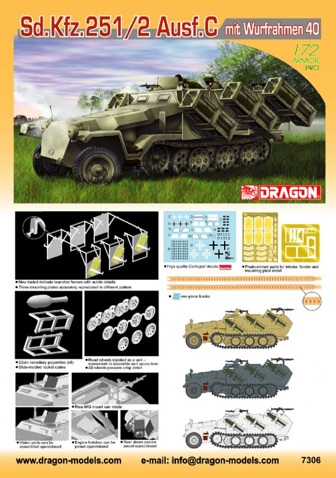 Dragon Models DML 7306 1/72 Sd.Kfz.251/2 Ausf.C mit Wurfrahmen 40