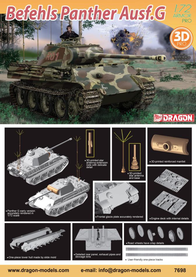 Dragon Models DML 7698 1/72 Befehls Panther Ausf.G