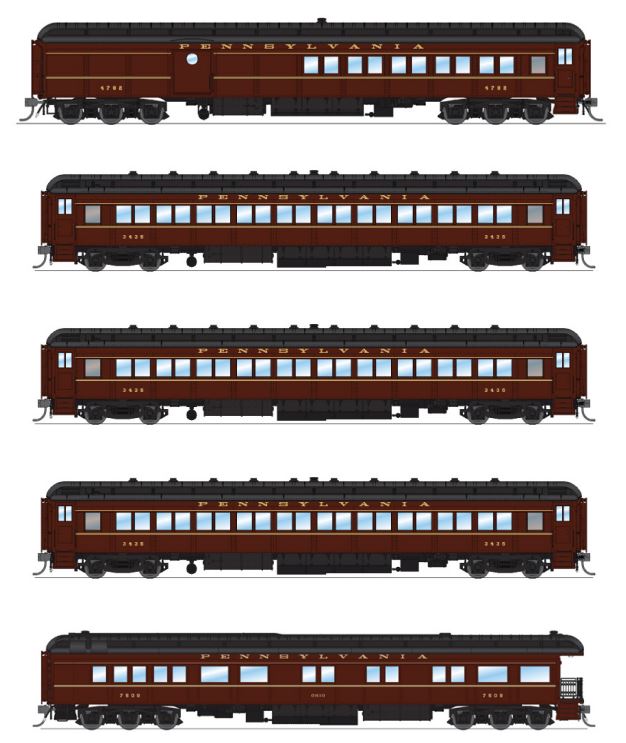 PREORDER BLI 8966 PRR Heavyweight 5-Car Passenger Set, 1950's Era, HO (PB70 #4792, P70 #3435, P70 #3609, P70 #3724, Z74d #7509 "Ohio")