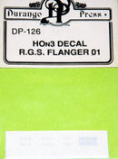 Durango Press HOn3 126 R.G.S Flanger Decal 01