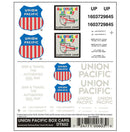 Woodland Scenics DT603 Dry Transfer Decals, Union Pacific Box Cars