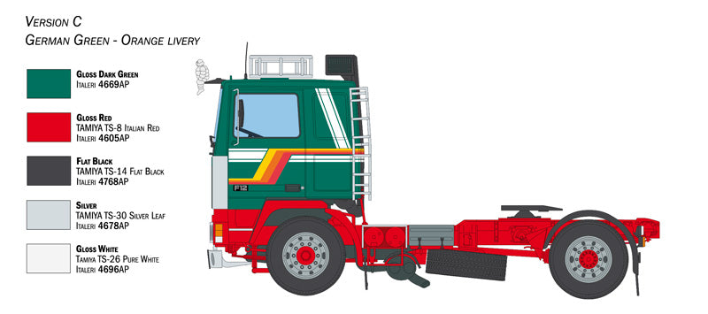 Italeri 3957 Volvo F12 Intercooler Low Roof with accessories 1:24