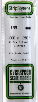 Evergreen Scale Models 159 Strip .060" x .250" (8)