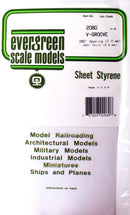 Evergreen Scale Models 2080 6" x 12" V-Groove Sheet .020" x .080"
