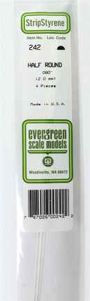 Evergreen Scale Models 243 Styrene Half Round -- .100" .25cm pkg(3), A Scale