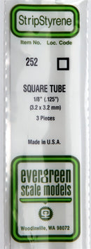 Evergreen Scale Models 252 14" Square Tubing -- .125" .32cm pkg(3), A Scale