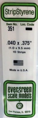 Evergreen Scale Models 351 24" Strip Pack .040" x .375" (10)