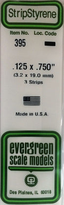 Evergreen Scale Models 395 24" Strip Pack .125" x .750" (3)