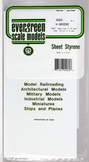Evergreen Scale Models 4060 6 x 12" Styrene Siding Sheet, V-Groove .040" Thick - .060" Spacing, A Scale