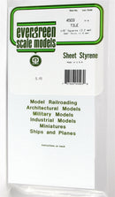 Evergreen Scale Models 4503 Styrene Square Tile - .040 x 6 x 12" .1 x 15.2 x 30.5cm -- 1/8" .32cm Square, A Scale