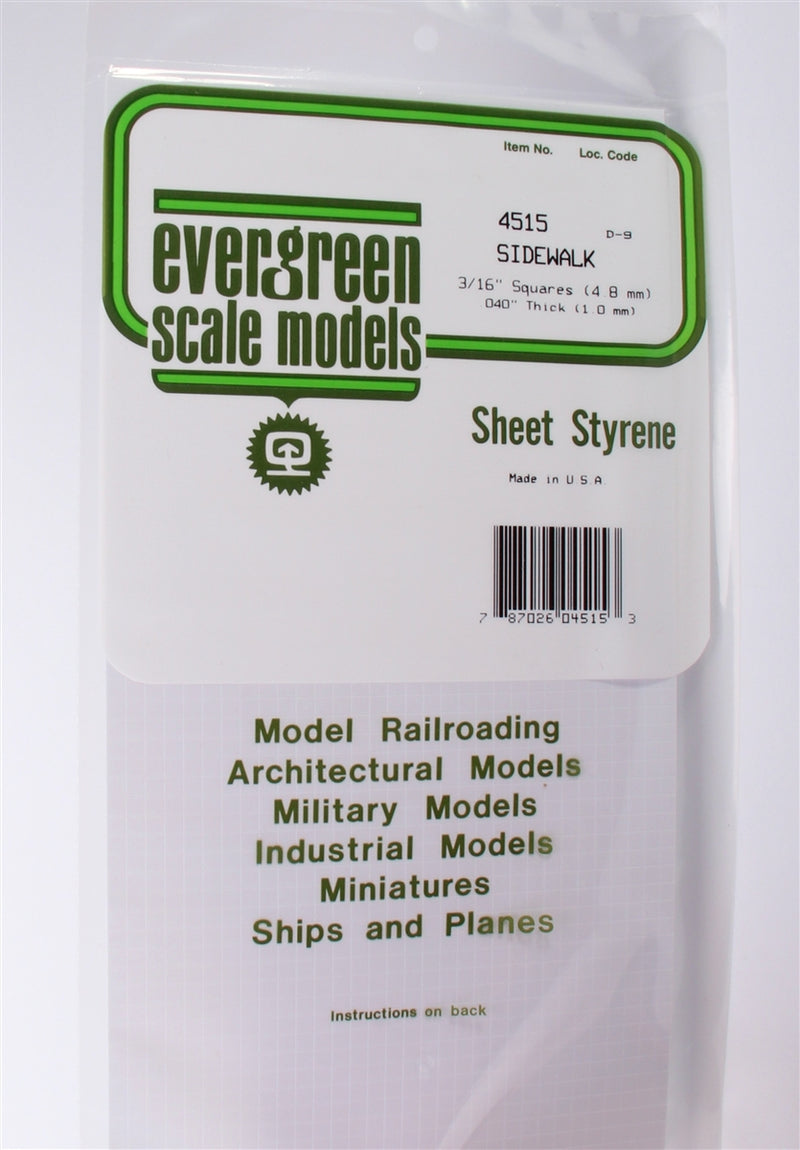 Evergreen Scale Models 4515 Sidewalk 3/16"