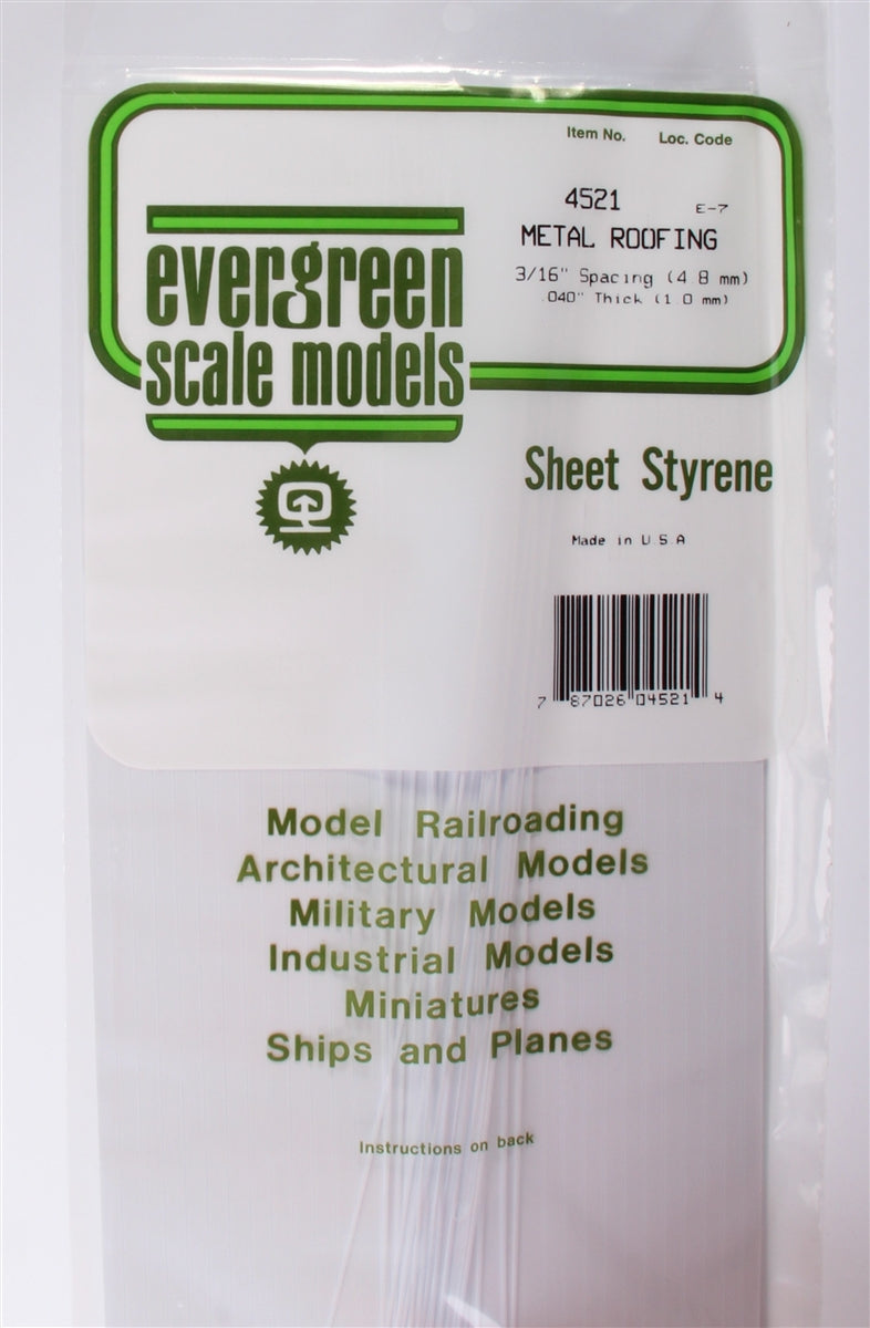 Evergreen Scale Models 4522 Standing Seam Roof 1/4" Spacing