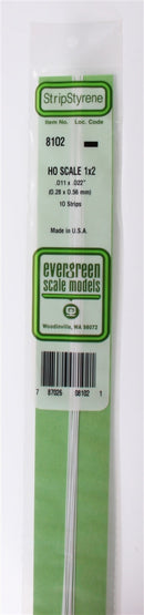 Evergreen Scale Models HO 8102 Strip .011" x .022" (10)