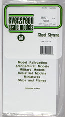 Evergreen Scale Models 9020 Styrene Sheet Plain - 6 x 12" 15.2 x 30.5cm -- .020" .05cm pkg(3), A Scale