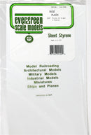 Evergreen white styrene sheet, .015 inch, 6 pack