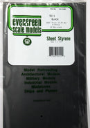 Evergreen Scale Models 9111 Styrene Sheet - Black - 8 x 21" 20.3 x 53.3cm -- .010" .03cm pkg(8), A Scale
