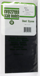 Evergreen Scale Models 9514 6" x 12" Black Styrene Sheet .030" (2)