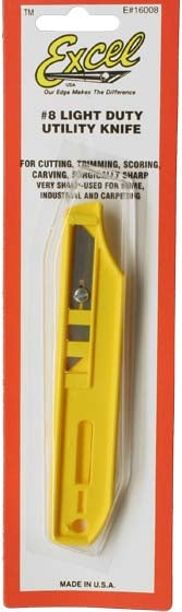 Excel 16008 Yellow Flat Light Duty Utility Knife