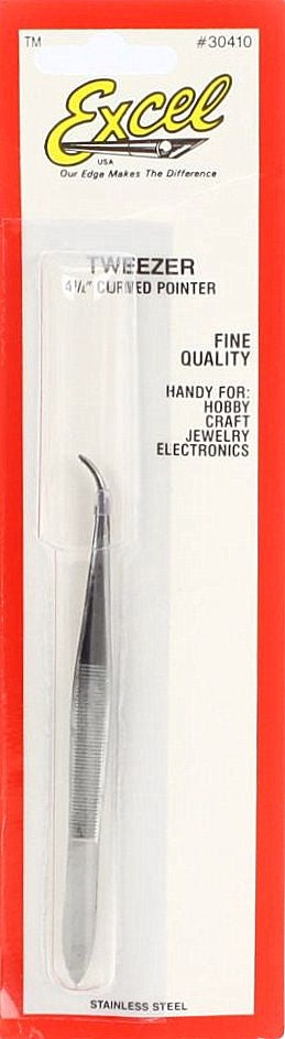 Excel 30410 4-1/2" Curved Pointed Tweezers